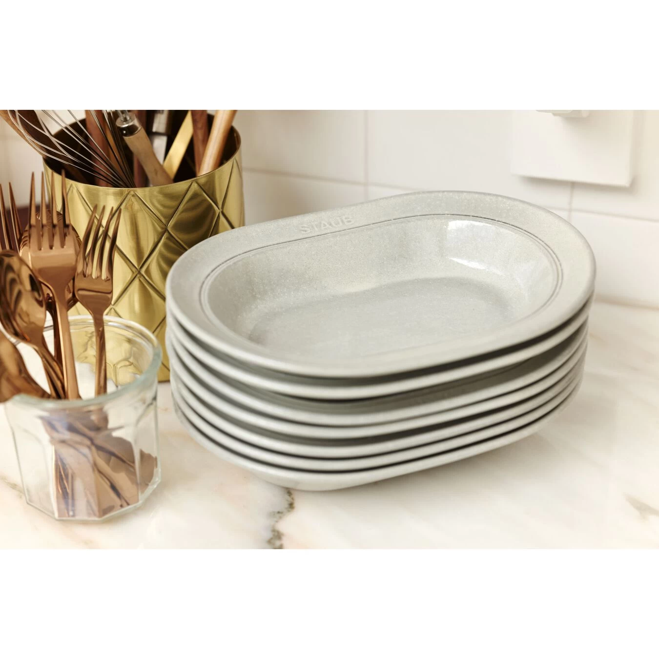 Staub Teller 25 Cm, Keramik, Weisser Trüffel 4 Staub Teller 25 Cm, Keramik, Weisser Trüffel – Bild 4