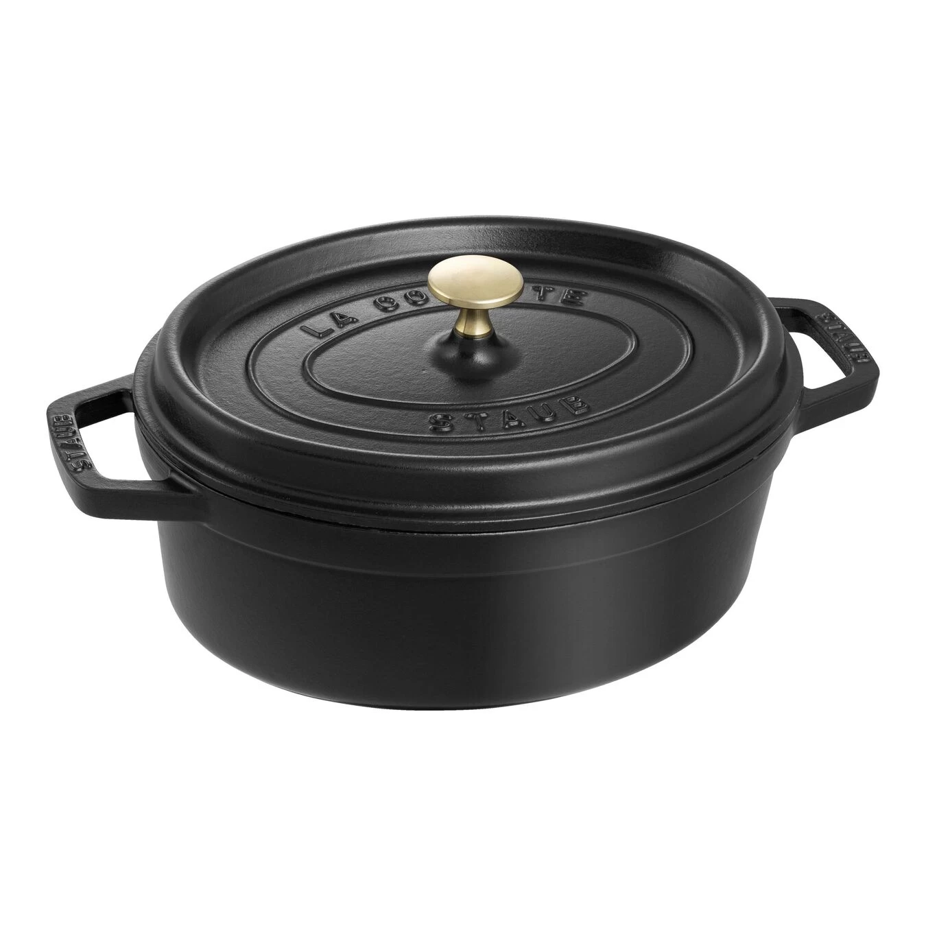 Staub Cocotte 27 Cm, Oval, Schwarz, Gusseisen 1 Staub Cocotte 27 Cm, Oval, Schwarz, Gusseisen