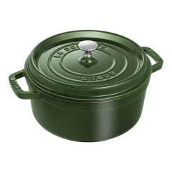 Staub Cocotte 24 Cm, Rund, Basilikum-Grün, Gusseisen