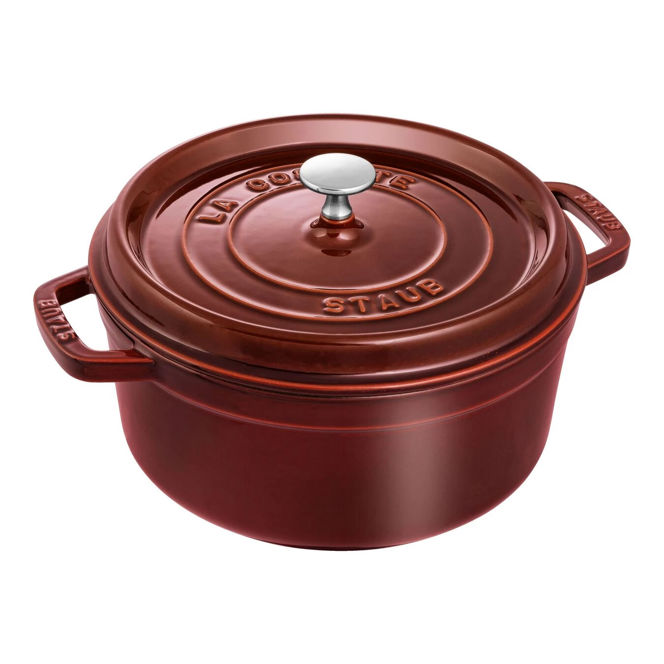 Staub Cocotte 24 Cm, Rund, Grenadine-Rot, Gusseisen 1 Staub Cocotte 24 Cm, Rund, Grenadine-Rot, Gusseisen