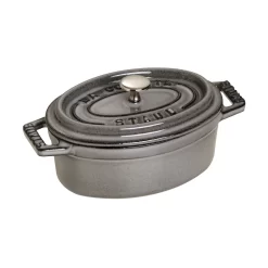Staub Mini Cocotte 11 Cm, Oval, Graphit-Grau, Gusseisen