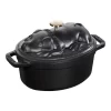 Staub Cocotte 17 Cm, Oval, Schwarz, Gusseisen