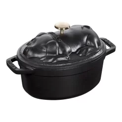 Staub Cocotte 17 Cm, Oval, Schwarz, Gusseisen