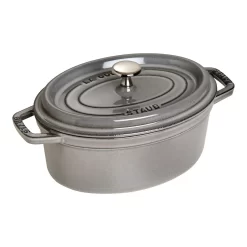 Staub Cocotte 23 Cm, Oval, Graphit-Grau, Gusseisen