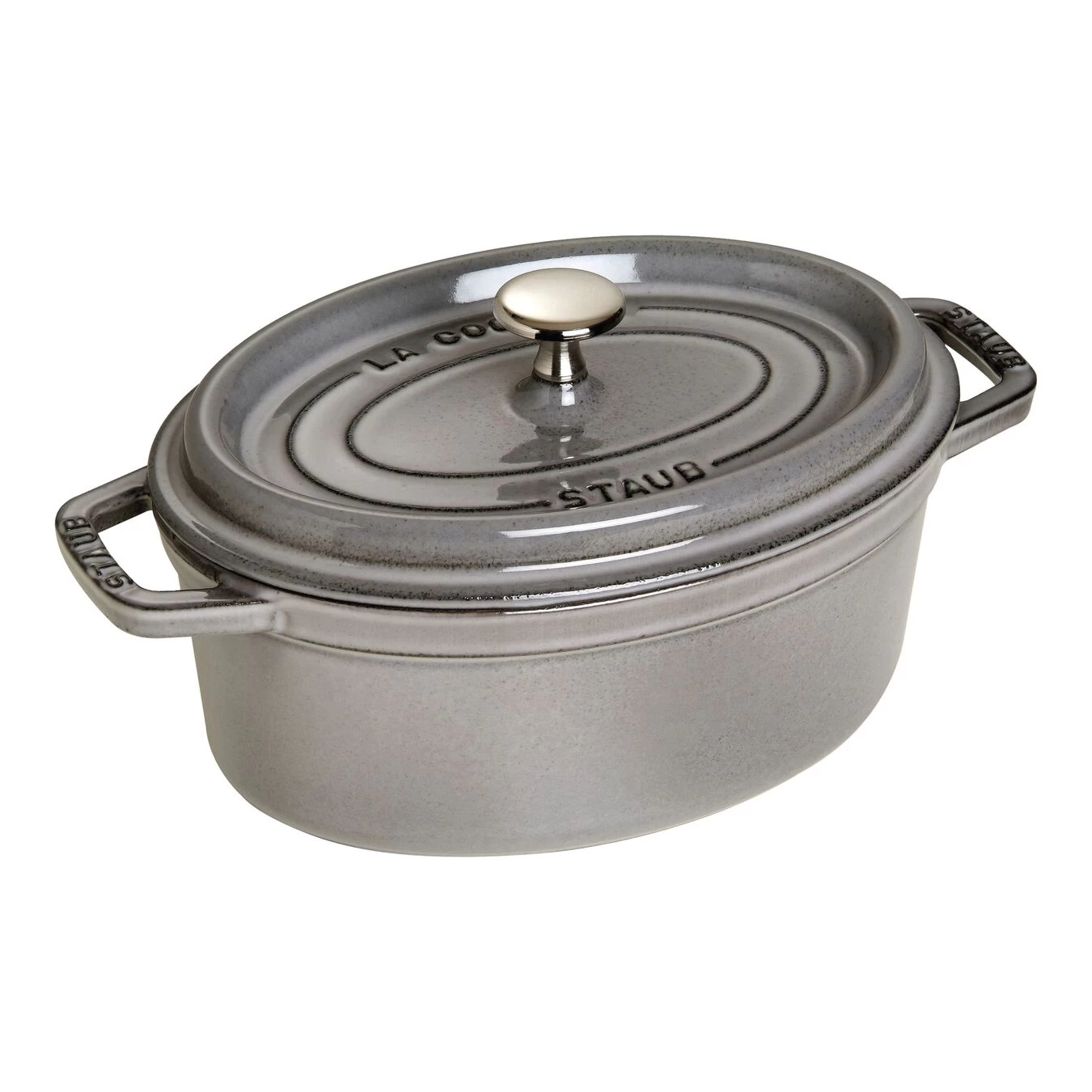 Staub Cocotte 23 Cm, Oval, Graphit-Grau, Gusseisen 1 Staub Cocotte 23 Cm, Oval, Graphit-Grau, Gusseisen