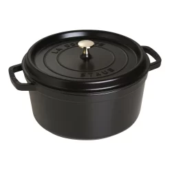 Staub Cocotte 28 Cm, Rund, Schwarz, Gusseisen
