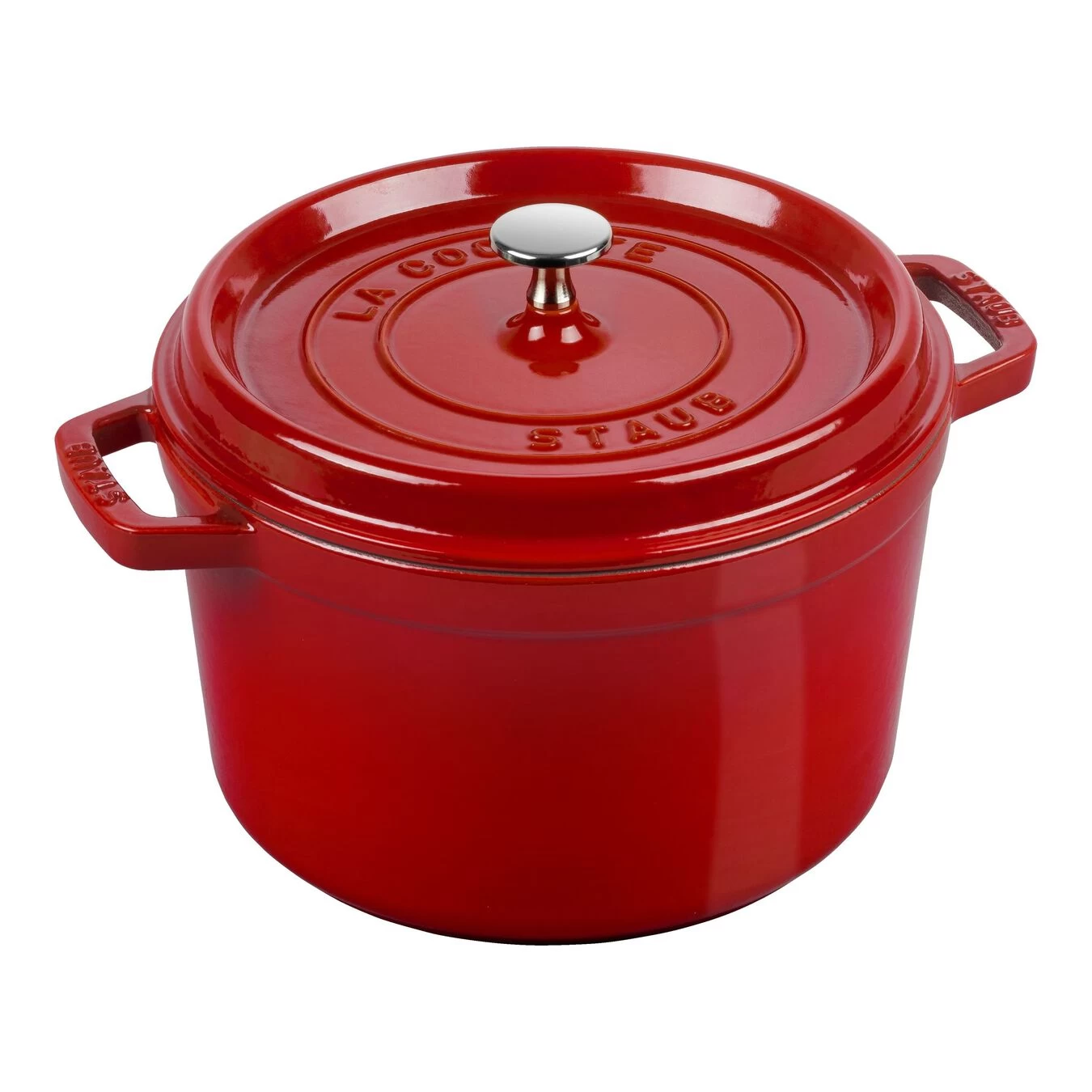 Staub Cocotte Tief 24 Cm, Rund, Kirsch-Rot, Gusseisen 1 Staub Cocotte Tief 24 Cm, Rund, Kirsch-Rot, Gusseisen