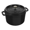 Staub Cocotte Tief 24 Cm, Rund, Schwarz, Gusseisen