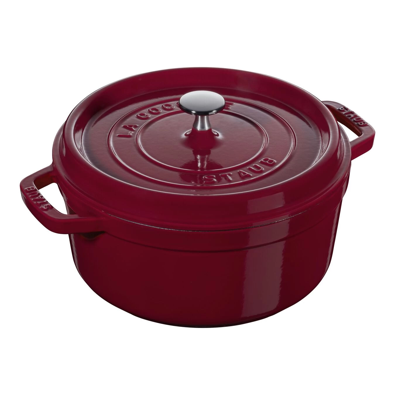 Staub Cocotte 20 Cm, Rund, Bordeaux, Gusseisen 1 Staub Cocotte 20 Cm, Rund, Bordeaux, Gusseisen