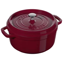 Staub Cocotte 24 Cm, Rund, Bordeaux, Gusseisen
