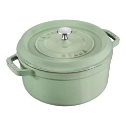 Staub Cocotte 20 Cm, Rund, Salbeigrün, Gusseisen