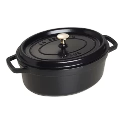Staub Cocotte 29 Cm, Oval, Schwarz, Gusseisen