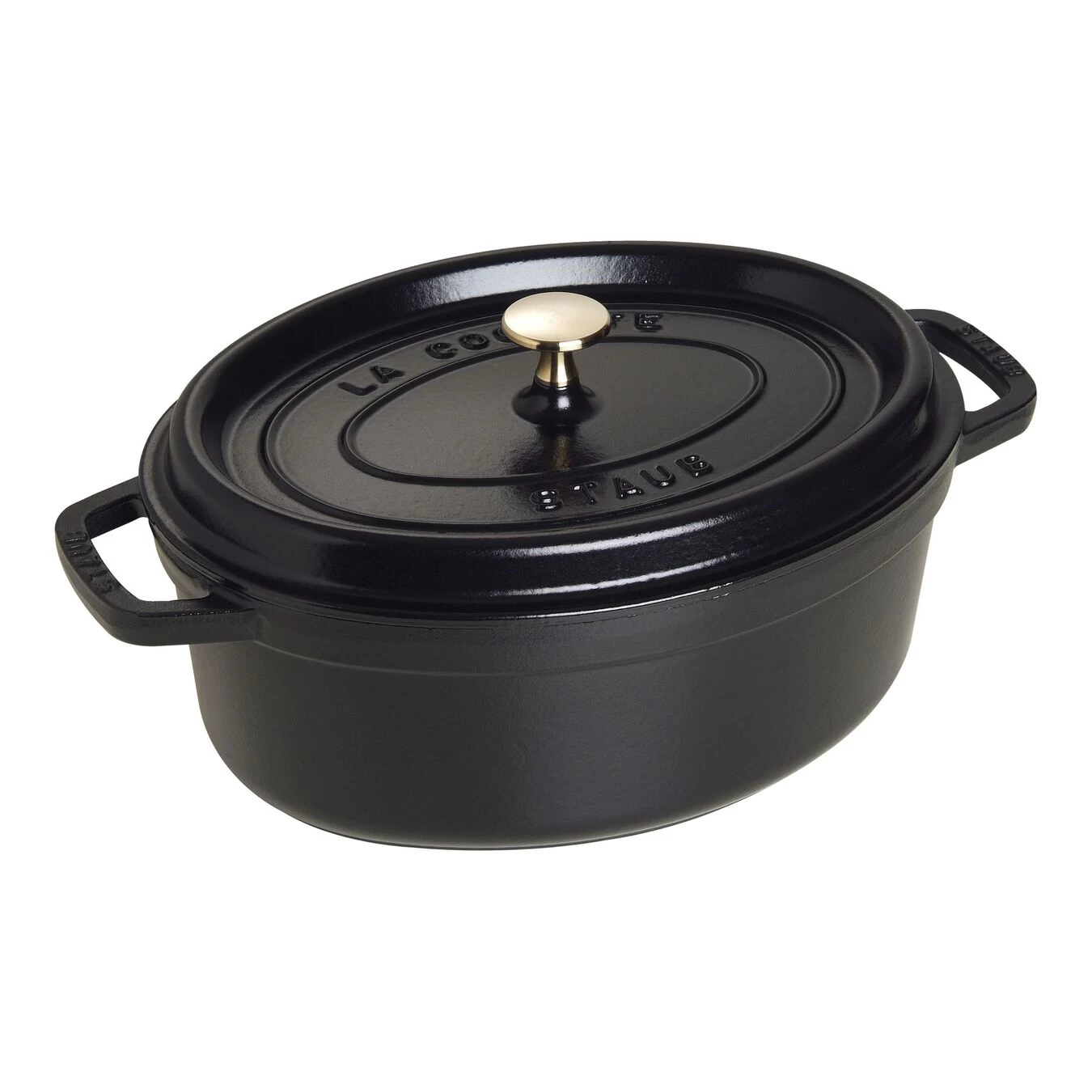Staub Cocotte 29 Cm, Oval, Schwarz, Gusseisen 1 Staub Cocotte 29 Cm, Oval, Schwarz, Gusseisen