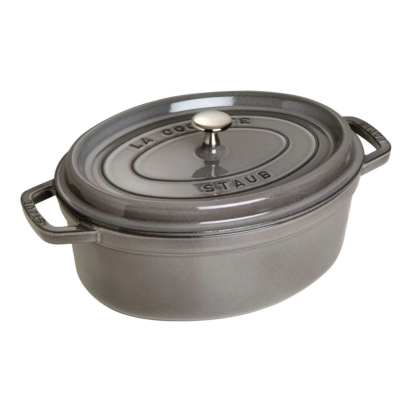 Staub Cocotte 29 Cm, Oval, Graphit-Grau, Gusseisen 1 Staub Cocotte 29 Cm, Oval, Graphit-Grau, Gusseisen