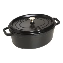 Staub Cocotte 31 Cm, Oval, Schwarz, Gusseisen