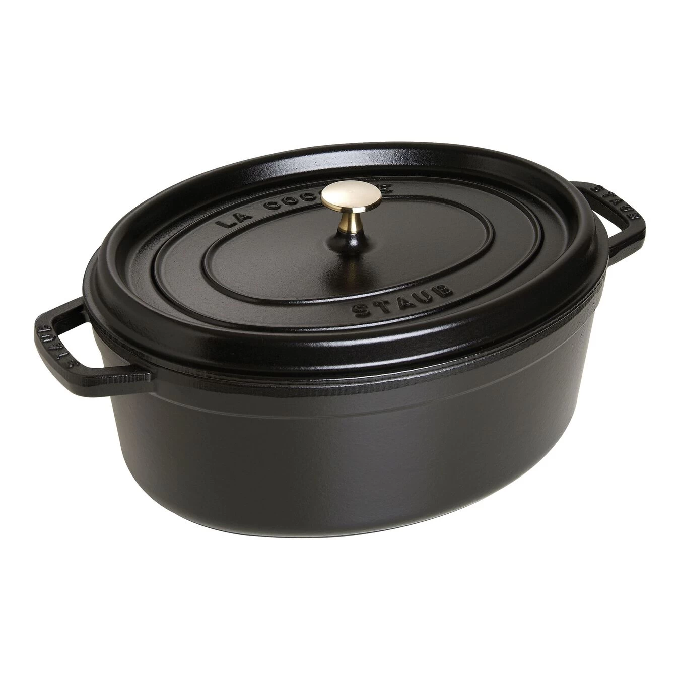 Staub Cocotte 33 Cm, Oval, Schwarz, Gusseisen 1 Staub Cocotte 33 Cm, Oval, Schwarz, Gusseisen