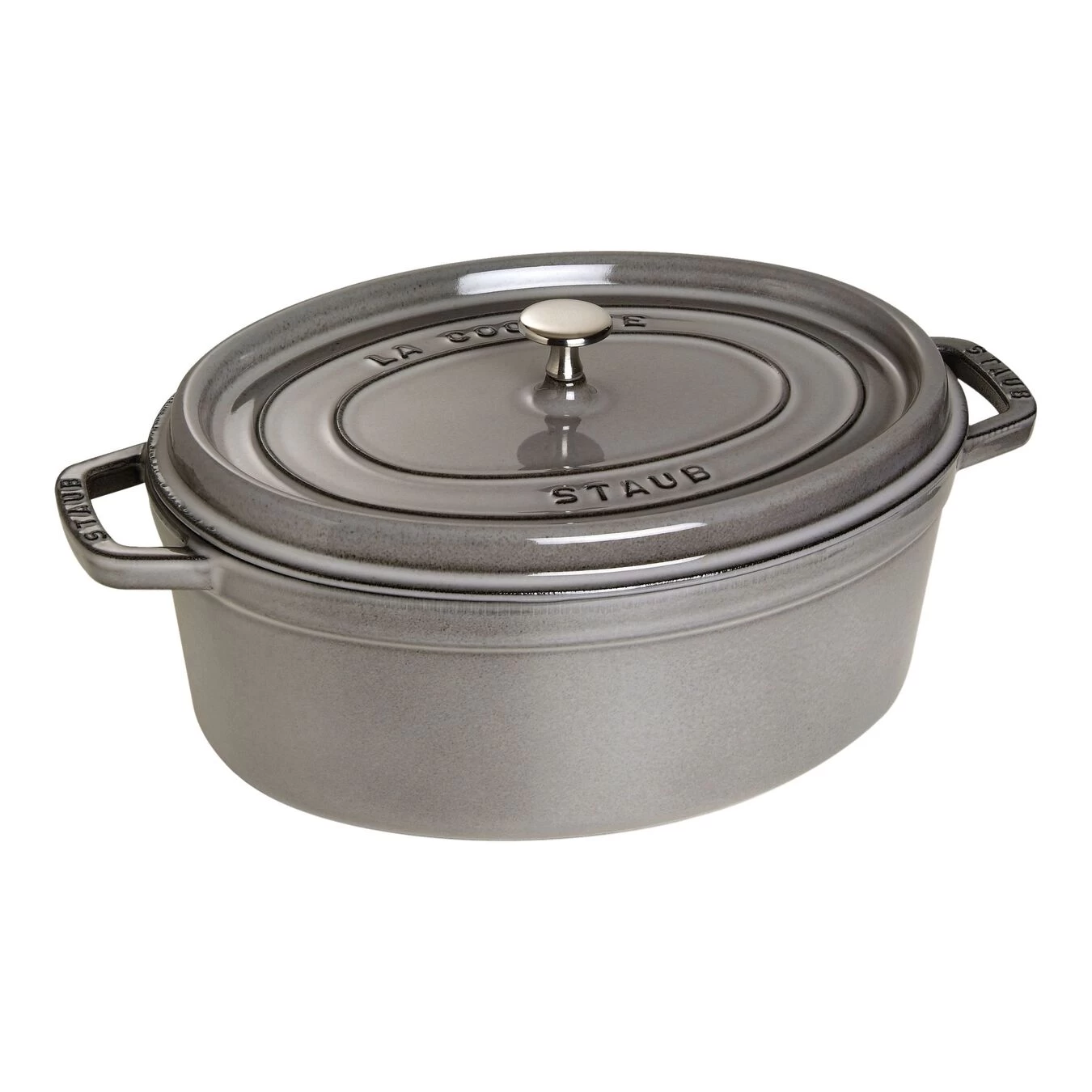 Staub Cocotte 33 Cm, Oval, Graphit-Grau, Gusseisen 1 Staub Cocotte 33 Cm, Oval, Graphit-Grau, Gusseisen