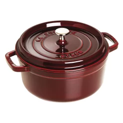 Staub Cocotte 26 Cm, Rund, Grenadine-Rot, Gusseisen