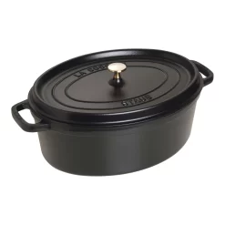 Staub Cocotte 37 Cm, Oval, Schwarz, Gusseisen