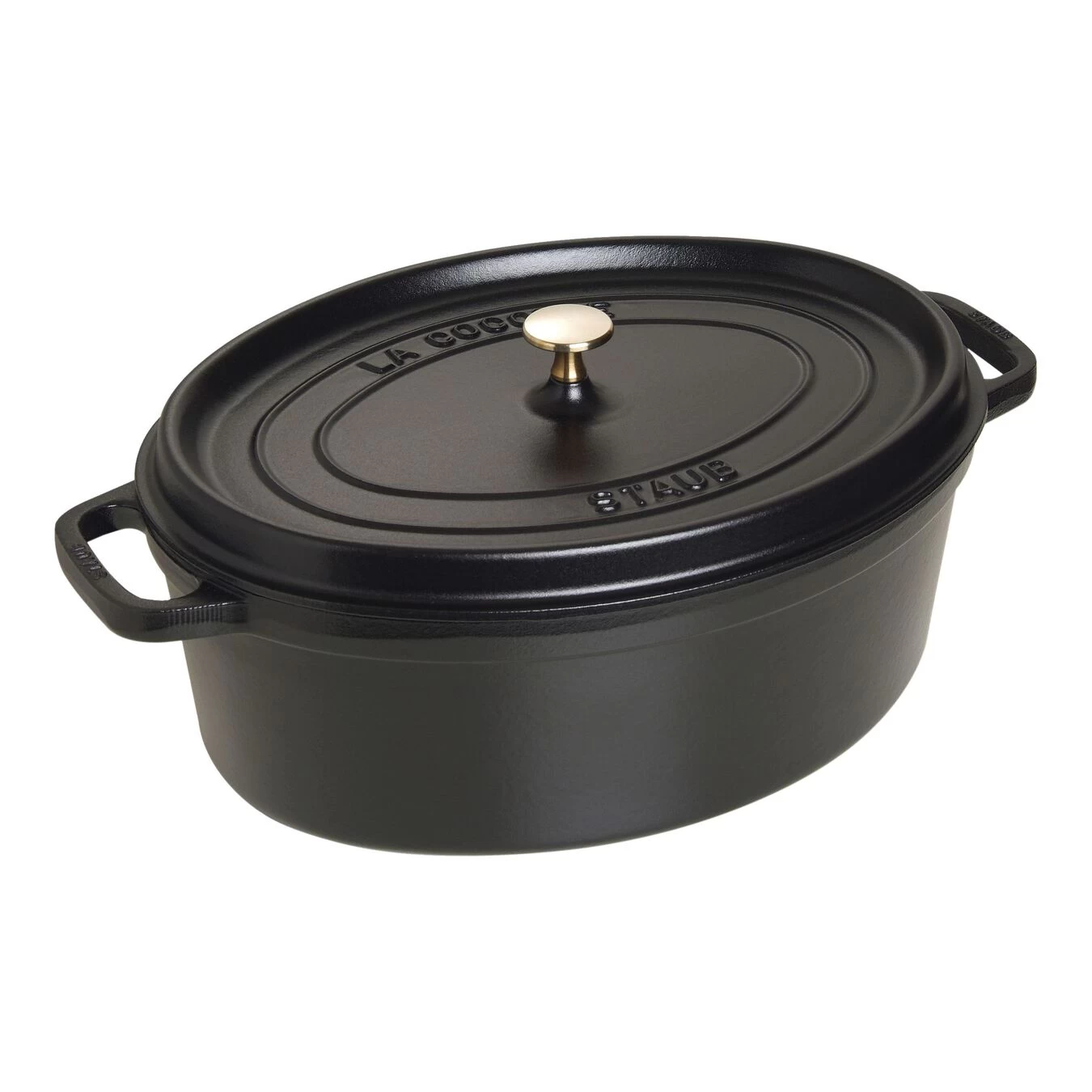 Staub Cocotte 37 Cm, Oval, Schwarz, Gusseisen 1 Staub Cocotte 37 Cm, Oval, Schwarz, Gusseisen