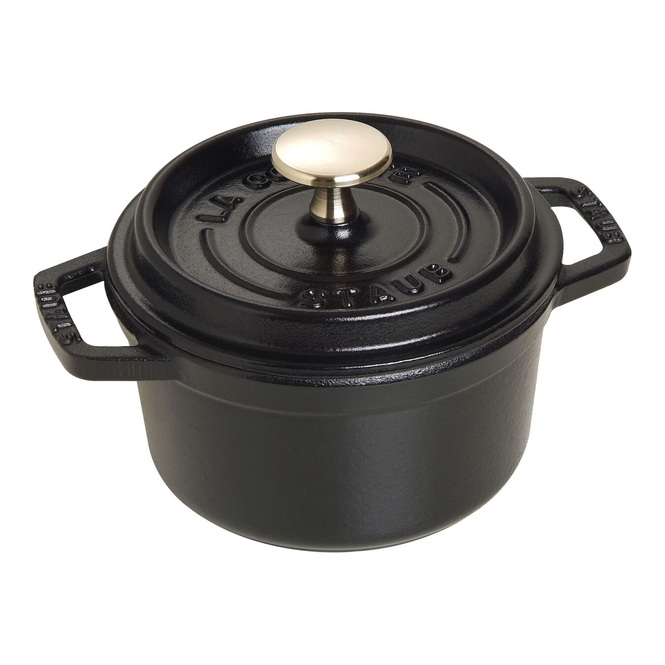 Staub Cocotte 14 Cm, Rund, Schwarz, Gusseisen 1 Staub Cocotte 14 Cm, Rund, Schwarz, Gusseisen