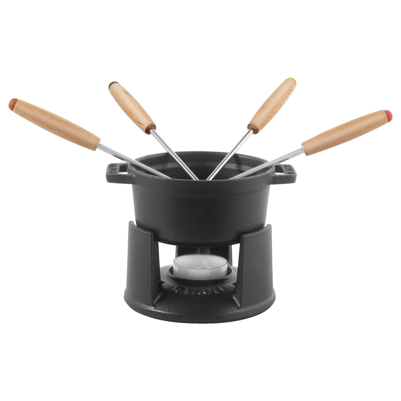 Staub Mini Fondue Set 10 Cm, Schwarz 3 Staub Mini Fondue Set 10 Cm, Schwarz – Bild 3