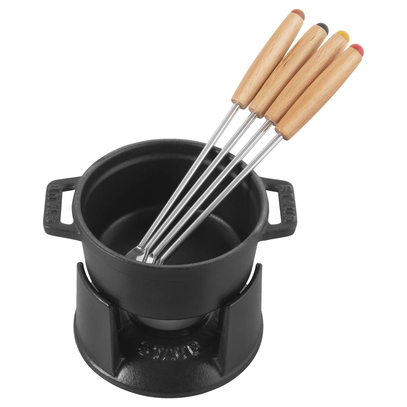 Staub Mini Fondue Set 10 Cm, Schwarz 2 Staub Mini Fondue Set 10 Cm, Schwarz – Bild 2