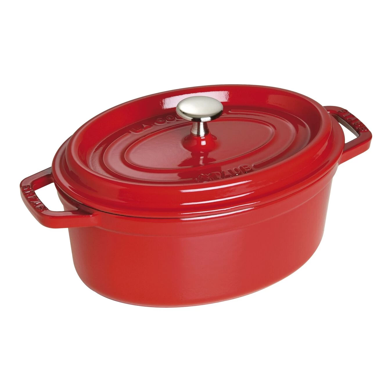 Staub Cocotte 23 Cm, Oval, Kirsch-Rot, Gusseisen 1 Staub Cocotte 23 Cm, Oval, Kirsch-Rot, Gusseisen