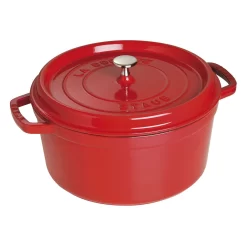 Staub Cocotte 28 Cm, Rund, Kirsch-Rot, Gusseisen