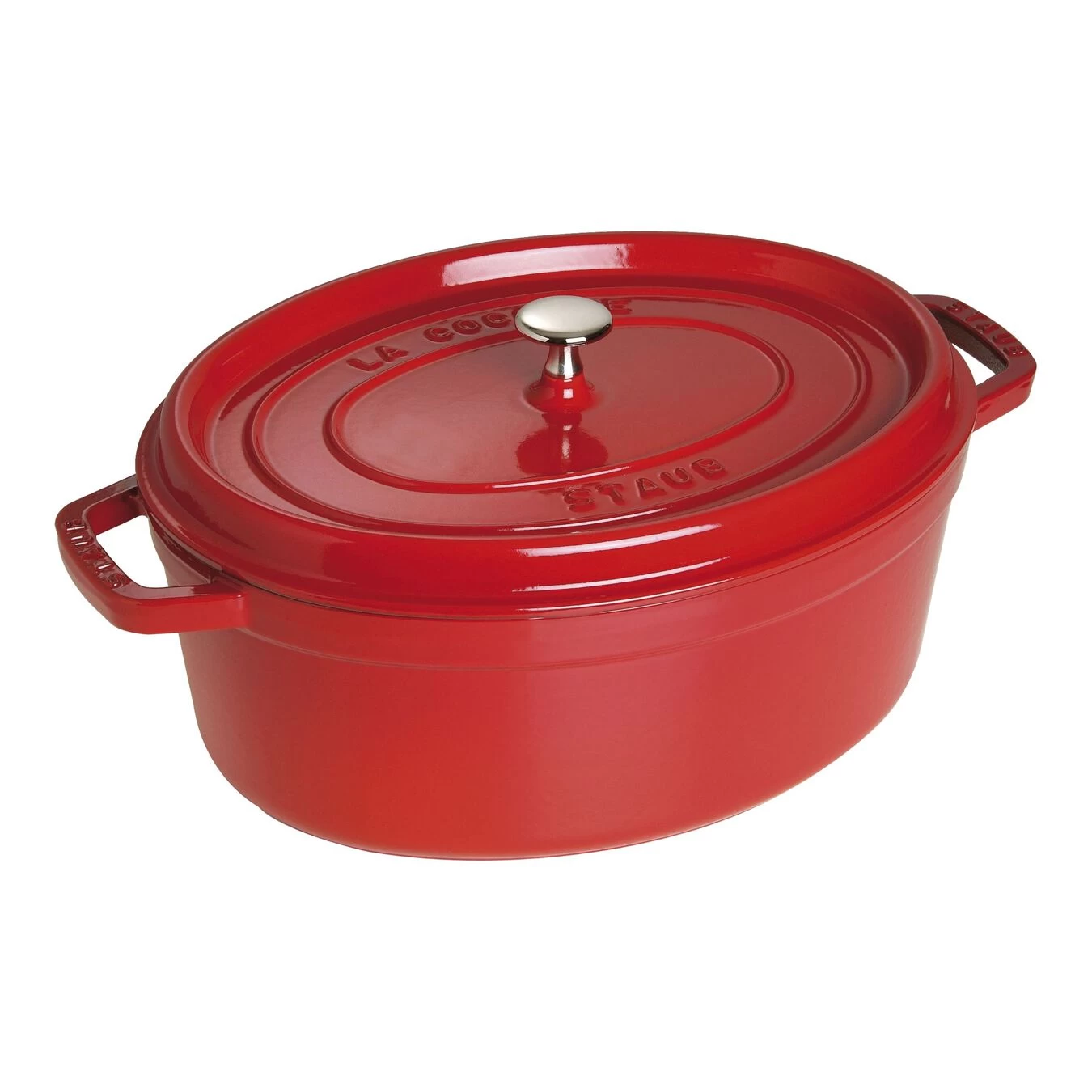 Staub Cocotte 31 Cm, Oval, Kirsch-Rot, Gusseisen 1 Staub Cocotte 31 Cm, Oval, Kirsch-Rot, Gusseisen
