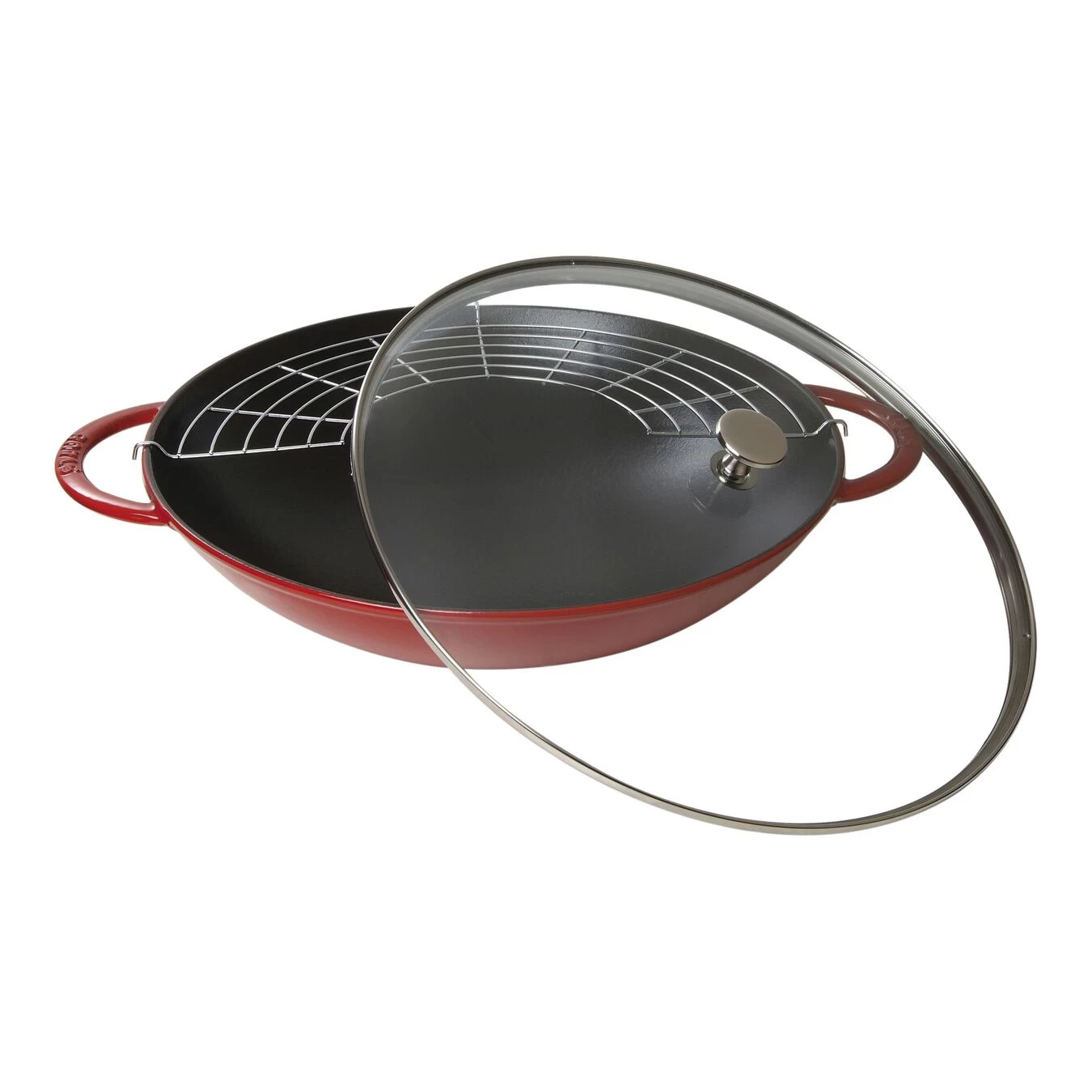 Staub Wok Mit Glasdeckel 37 Cm, Gusseisen 1 Staub Wok Mit Glasdeckel 37 Cm, Gusseisen