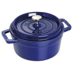 Staub Cocotte 20 Cm, Rund, Dunkelblau, Gusseisen