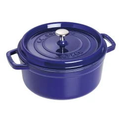 Staub Cocotte 22 Cm, Rund, Dunkelblau, Gusseisen
