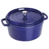Staub Cocotte 28 Cm, Rund, Dunkelblau, Gusseisen