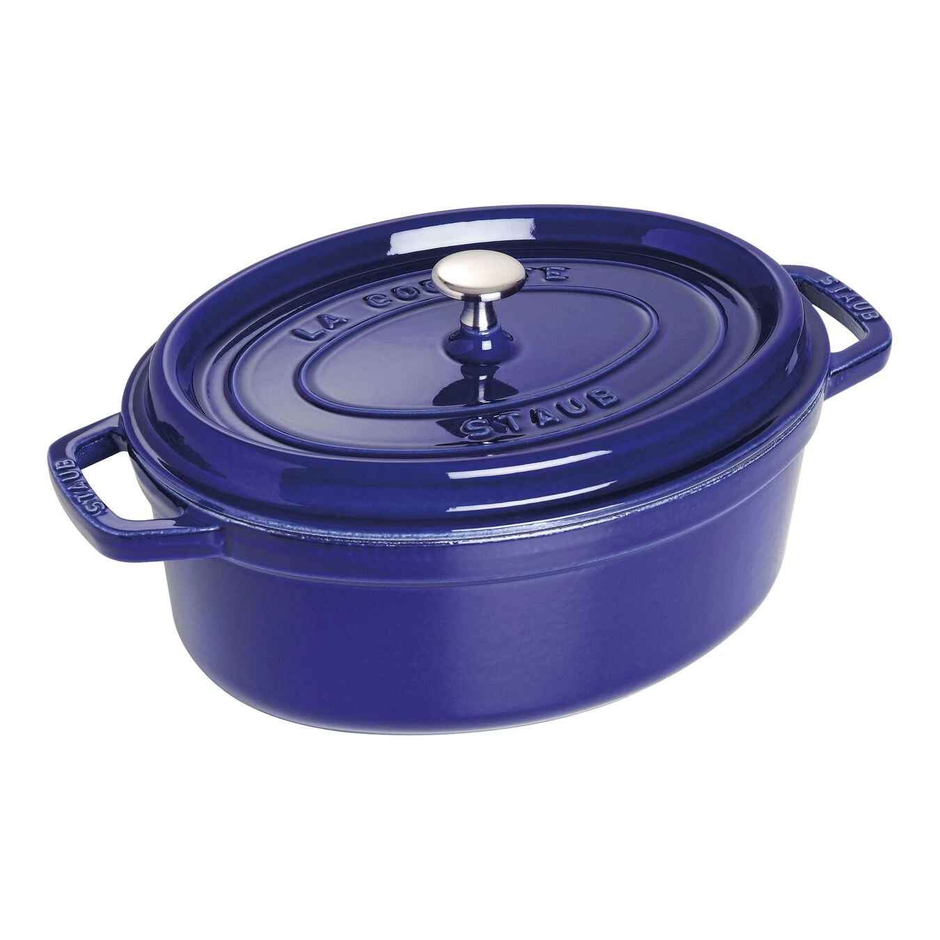 Staub Cocotte 29 Cm, Oval, Dunkelblau, Gusseisen 1 Staub Cocotte 29 Cm, Oval, Dunkelblau, Gusseisen