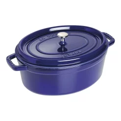 Staub Cocotte 31 Cm, Oval, Dunkelblau, Gusseisen