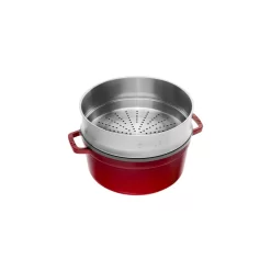 Staub Cocotte Mit Dämpfeinsatz 26 Cm, Rund, Kirsch-Rot, Gusseisen 10 Staub Cocotte Mit Dämpfeinsatz 26 Cm, Rund, Kirsch-Rot, Gusseisen -STAUB Küche 40510 601 0 2