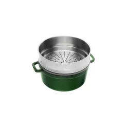 Staub Cocotte Mit Dämpfeinsatz 26 Cm, Rund, Basilikum-Grün, Gusseisen 5 Staub Cocotte Mit Dämpfeinsatz 26 Cm, Rund, Basilikum-Grün, Gusseisen -STAUB Küche 40510 603 0 2