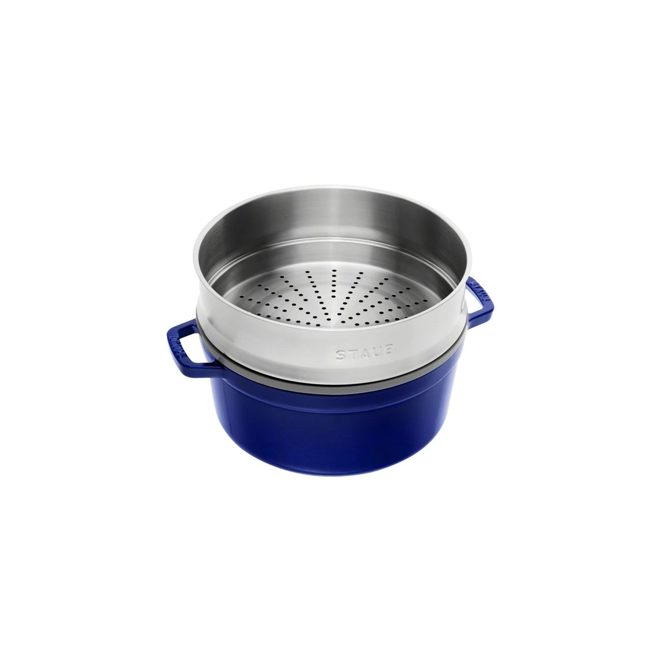 Staub Cocotte Mit Dämpfeinsatz 26 Cm, Rund, Dunkelblau, Gusseisen 2 Staub Cocotte Mit Dämpfeinsatz 26 Cm, Rund, Dunkelblau, Gusseisen – Bild 2