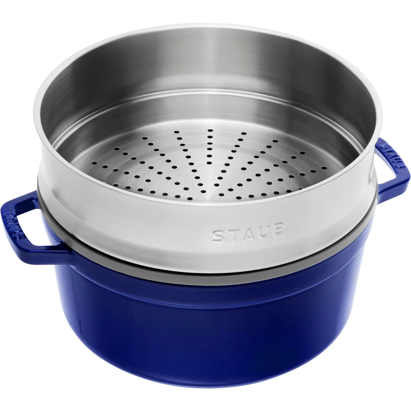 Staub Cocotte Mit Dämpfeinsatz 26 Cm, Rund, Dunkelblau, Gusseisen 3 Staub Cocotte Mit Dämpfeinsatz 26 Cm, Rund, Dunkelblau, Gusseisen – Bild 3