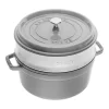 Staub Cocotte Mit Dämpfeinsatz 26 Cm, Rund, Graphit-Grau, Gusseisen