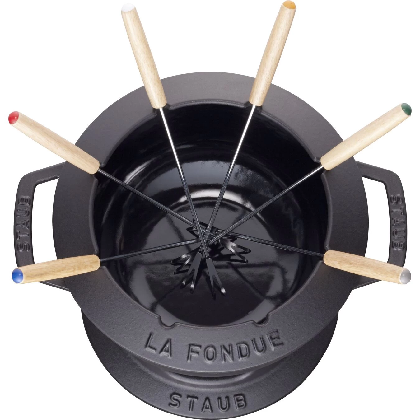 Staub Fondue Set 20 Cm, Schwarz 5 Staub Fondue Set 20 Cm, Schwarz – Bild 5
