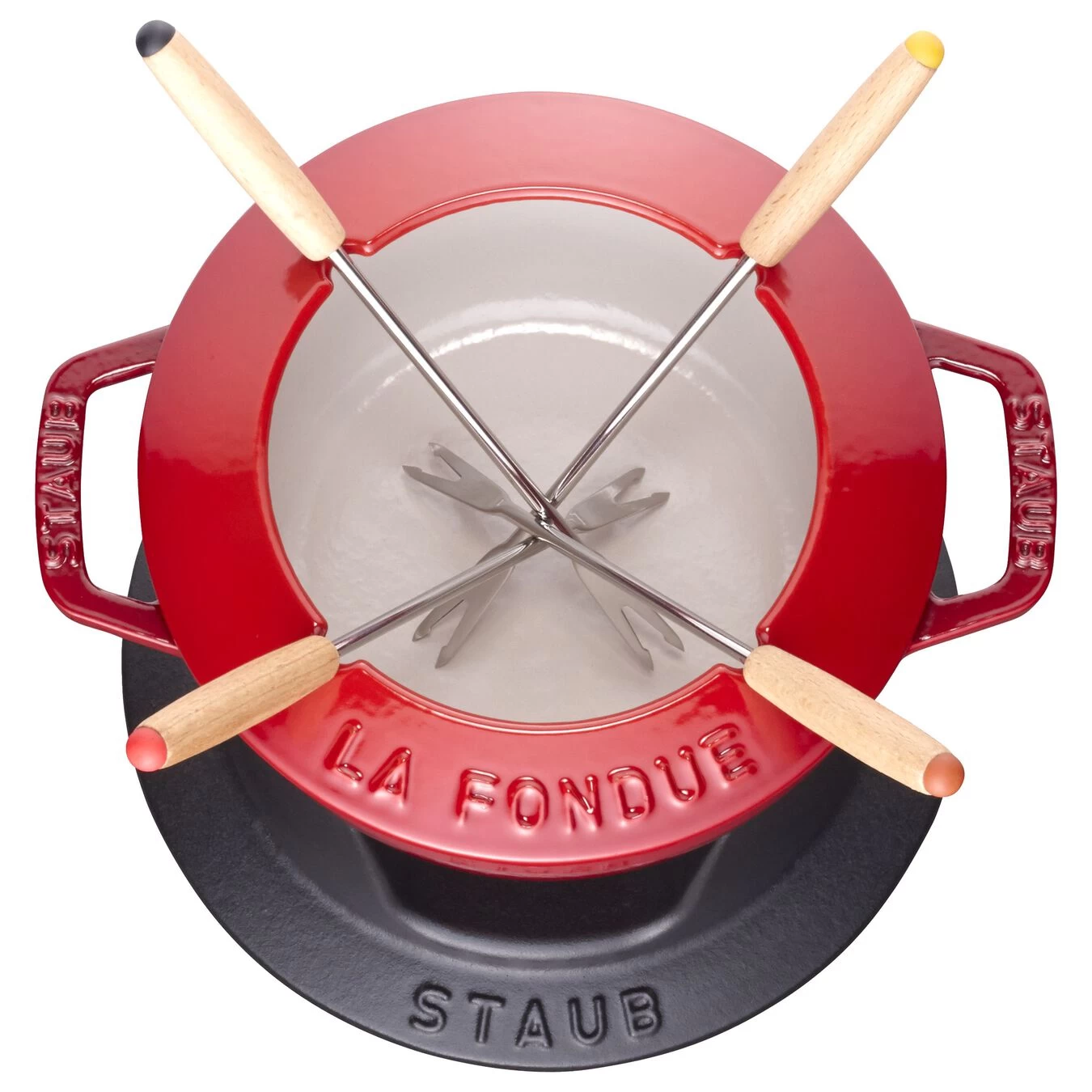 Staub Fondue Set 16 Cm, Kirsch-Rot 4 Staub Fondue Set 16 Cm, Kirsch-Rot – Bild 4