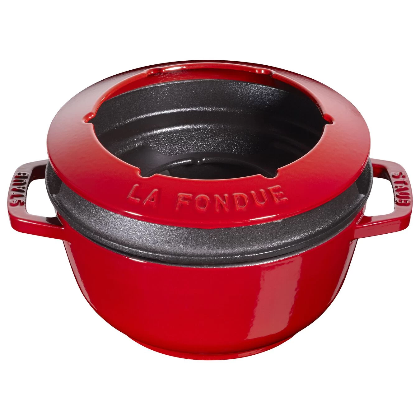 Staub Fondue Set, 18cm, Kirschrot Innen Cremefarben 18 Cm, Kirsch-Rot 5 Staub Fondue Set, 18cm, Kirschrot Innen Cremefarben 18 Cm, Kirsch-Rot – Bild 5