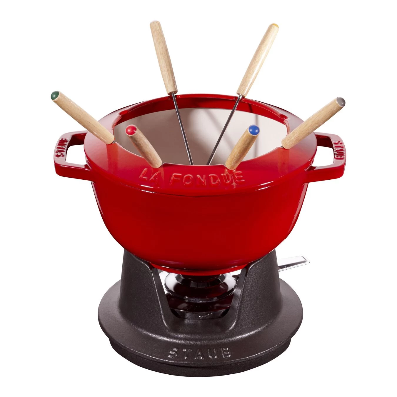 Staub Fondue Set 20 Cm, Kirsch-Rot 1 Staub Fondue Set 20 Cm, Kirsch-Rot