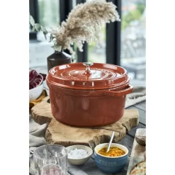 Staub Cocotte 26 Cm, Rund, Zimt, Gusseisen -STAUB Küche 424418894