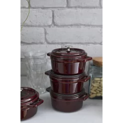 Staub Mini Cocotte 10 Cm, Rund, Grenadine-Rot, Gusseisen -STAUB Küche 750032262